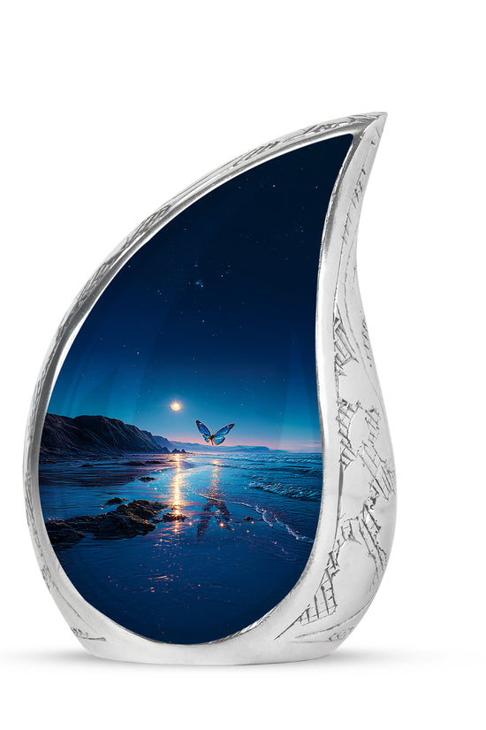 Personalized Butterfly Cremation Urns - Eminent Blue 10-inch, 200 cu in - Yatskia