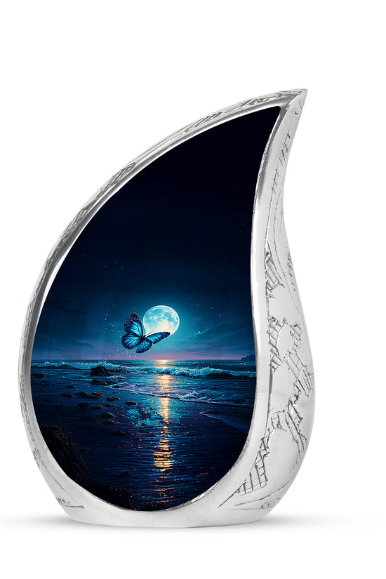Blue Beloved Butterfly Cremation Urns for Human Ashes - 10-inch, 200 cu in - Yatskia