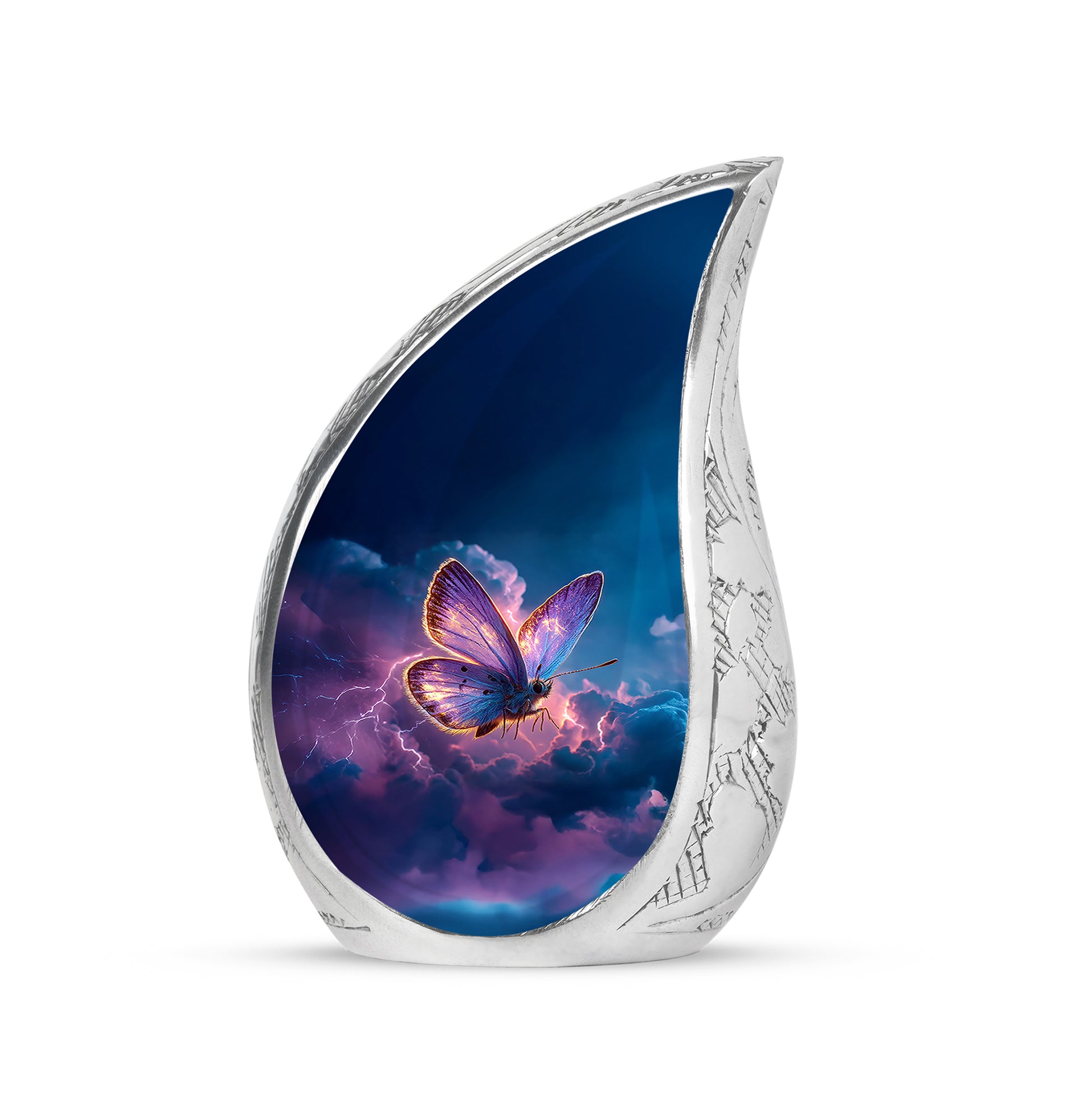 Blue Butterfly Cremation Urns - Imperial Promise 10-inch, 200 cu in - Yatskia