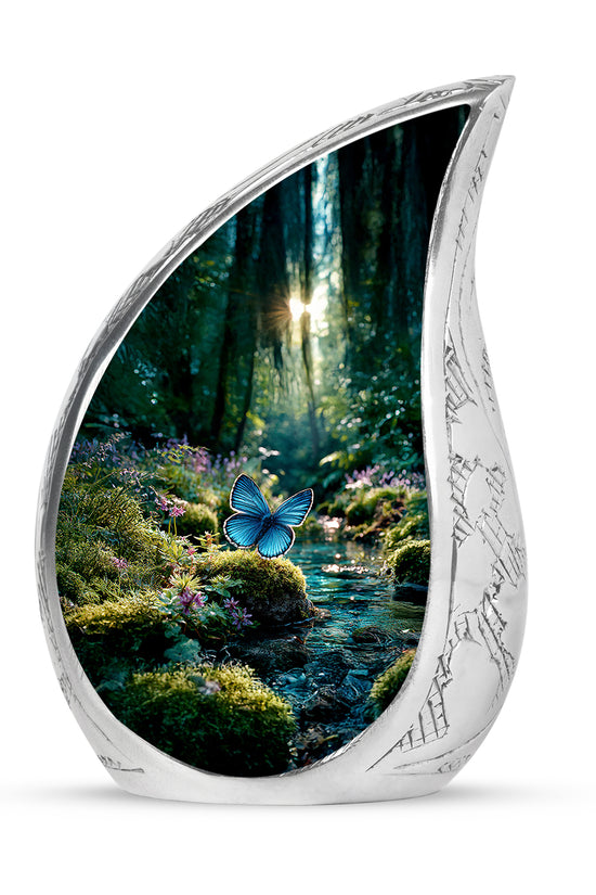 Green Butterfly Dedication Cremation Urns for Human Ashes - 10-inch, 200 cu in - Yatskia