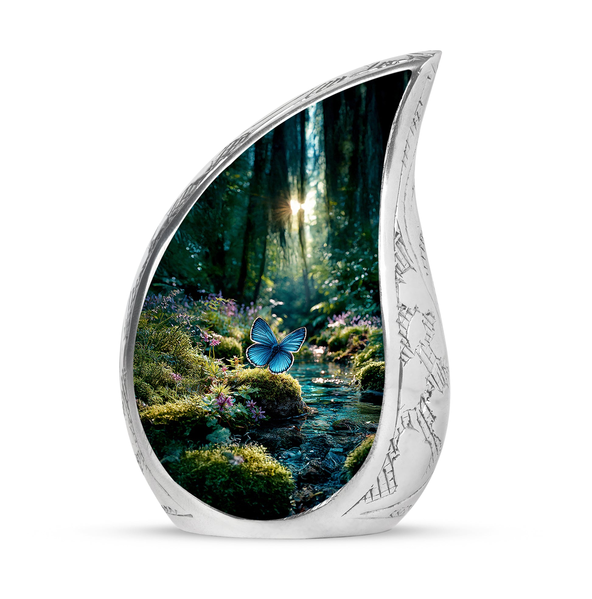 Green Butterfly Dedication Cremation Urns for Human Ashes - 10-inch, 200 cu in - Yatskia