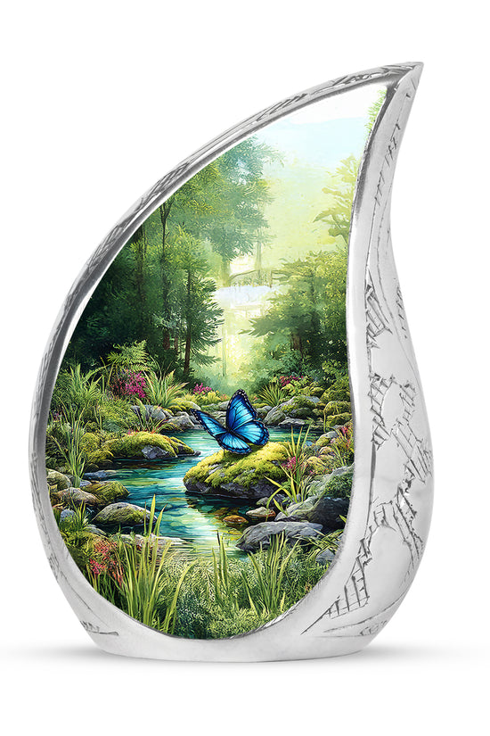 Green Beloved Butterfly Cremation Urns for Human Ashes - 10-inch, 200 cu in - Yatskia