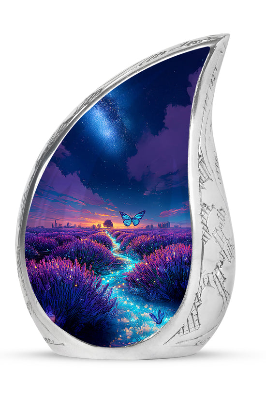 Blue Venerable Butterfly Cremation Urns for Human Ashes - 10-inch, 200 cu in - Yatskia