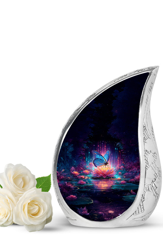 Personalized Butterfly Cremation Urns - Tranquil Blue 10-inch, 200 cu in - Yatskia