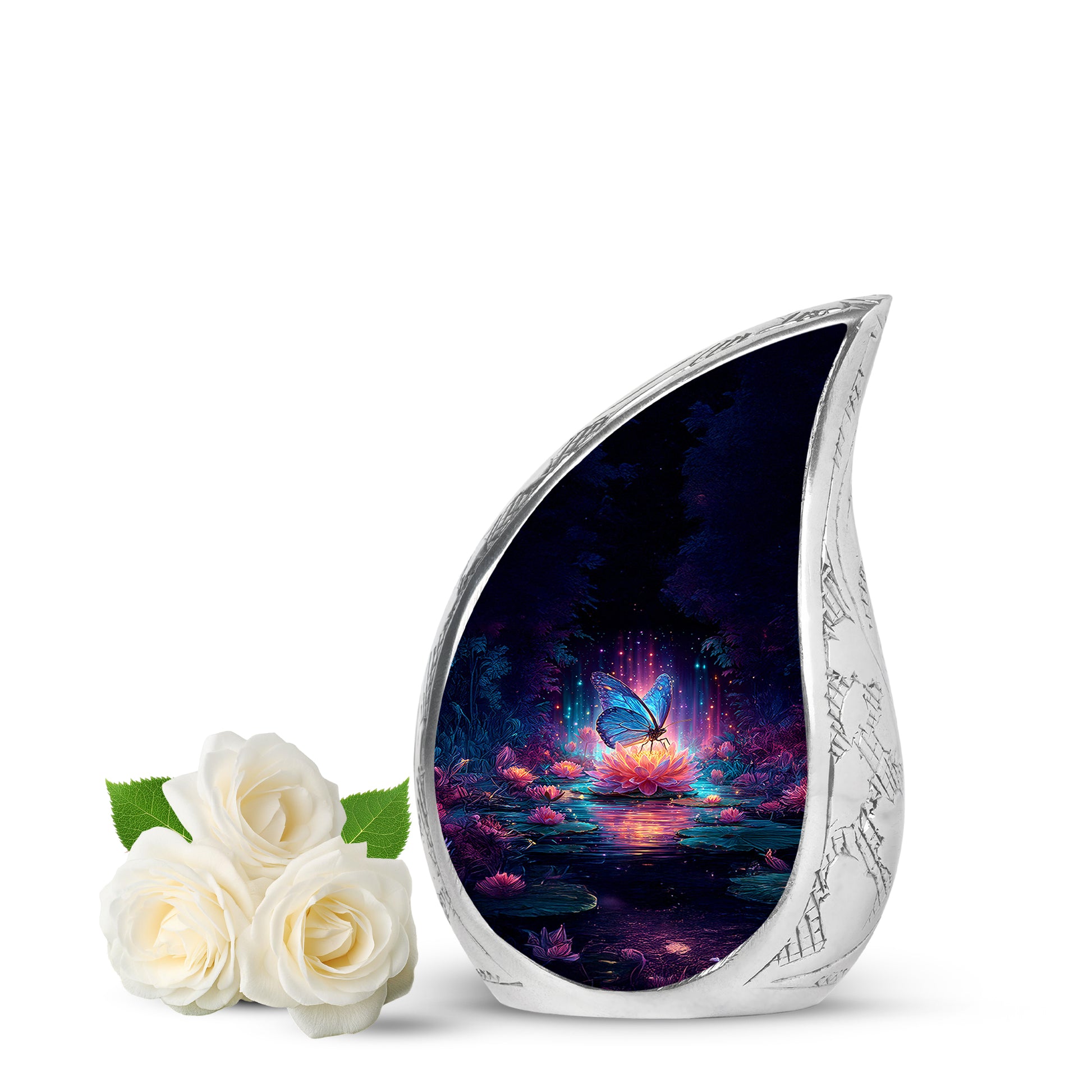 Personalized Butterfly Cremation Urns - Tranquil Blue 10-inch, 200 cu in - Yatskia
