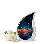 Blue Sacred Butterfly Cremation Urns for Human Ashes - 10-inch, 200 cu in - Karyliz