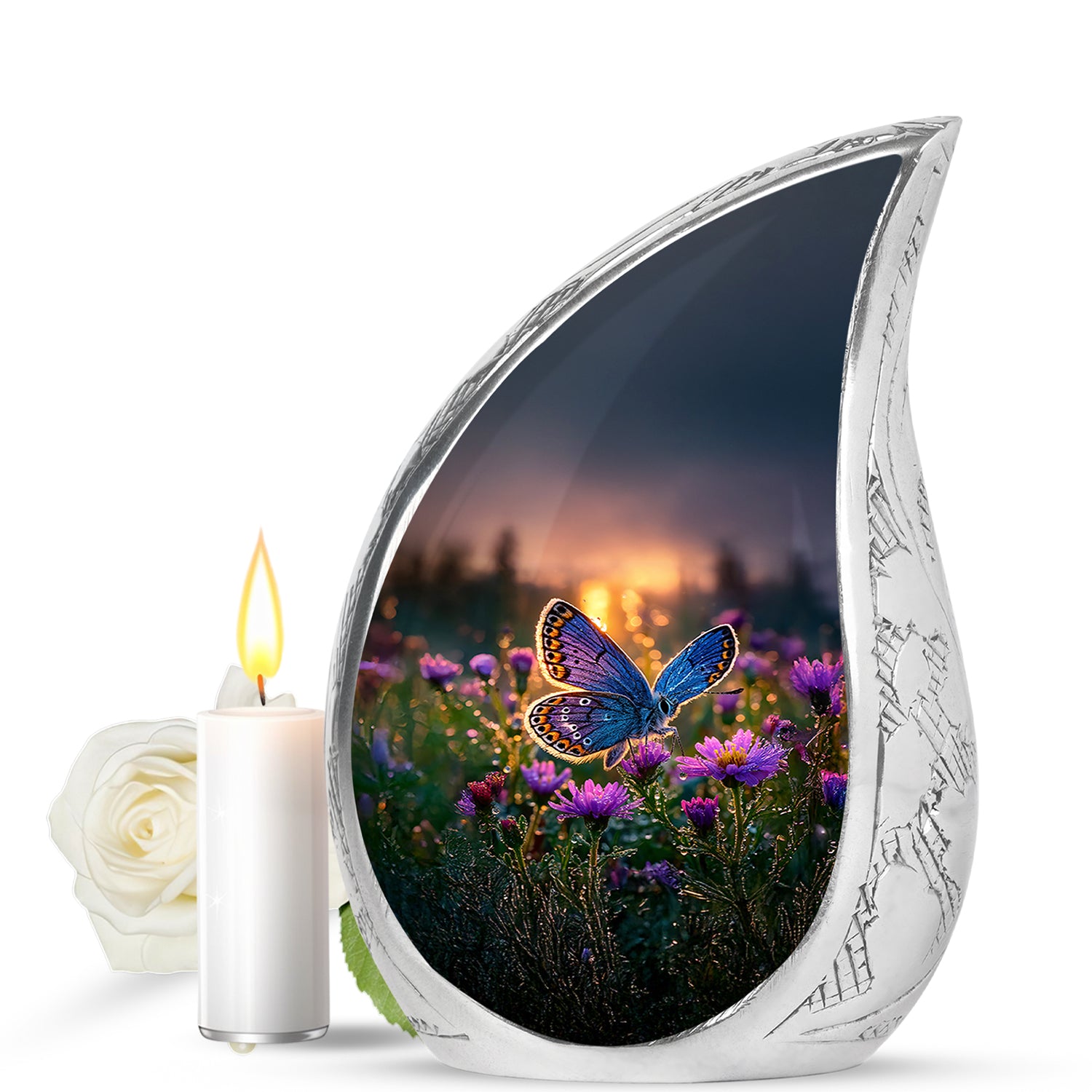Personalized Eternal Butterfly Cremation Urns - Gold 10-inch, 200 cu in - Yatskia