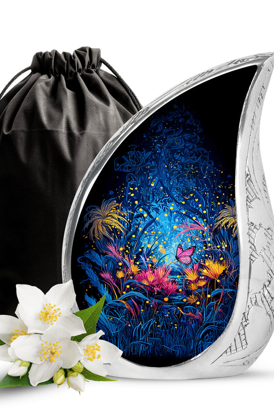 Pink Butterfly Cremation Urn - Bueatiful Forest Memorial Urn For Adult Ashes
