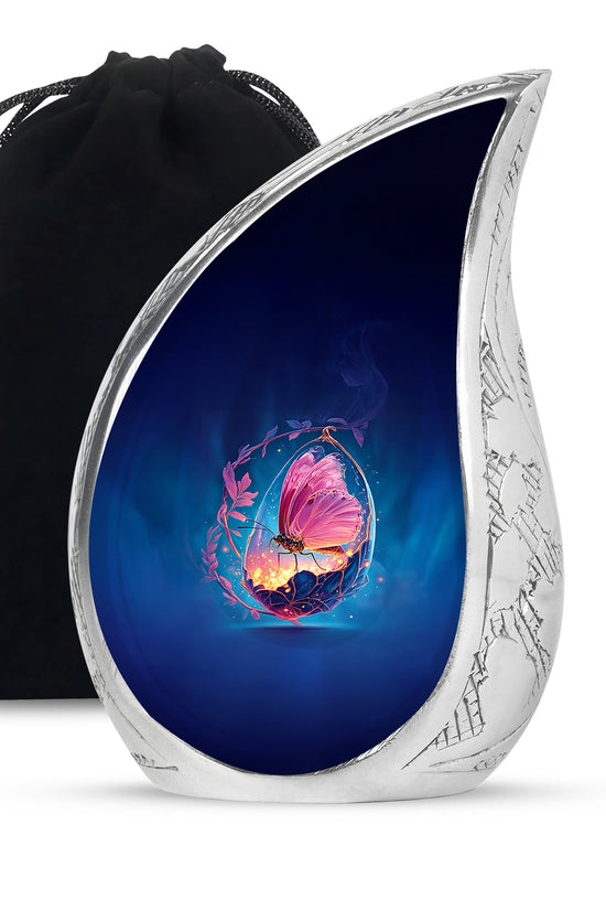 Mystic Butterfly Creamtion Urn - Large Memorial Urn For Human Ashes