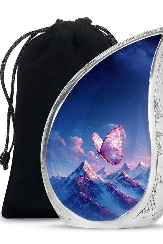 Butterfly Cremation Urn - Beautiful Mountain Funeral Urn For Ashes