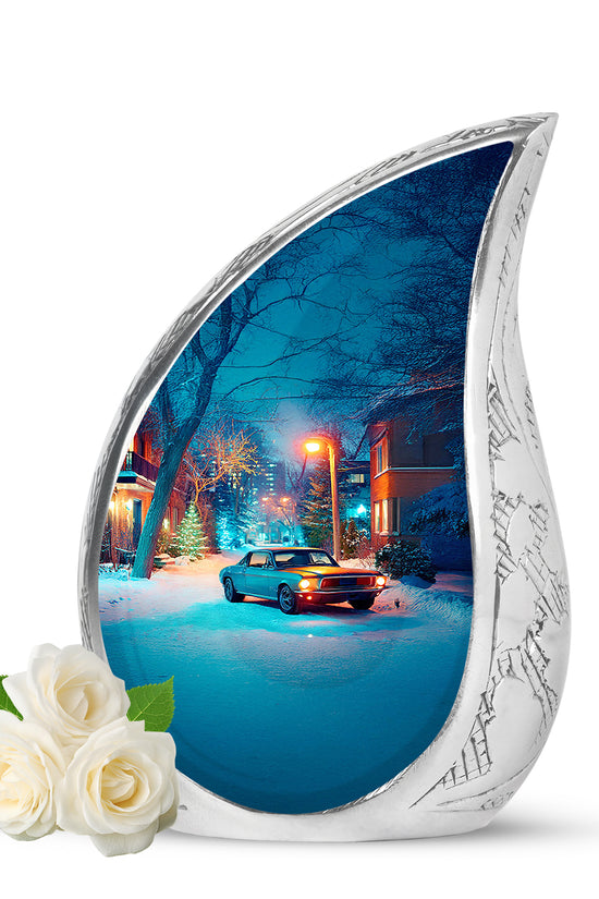Personalized Gray Car Cremation Urns for Ashes - Majestic 10-inch - Karyliz