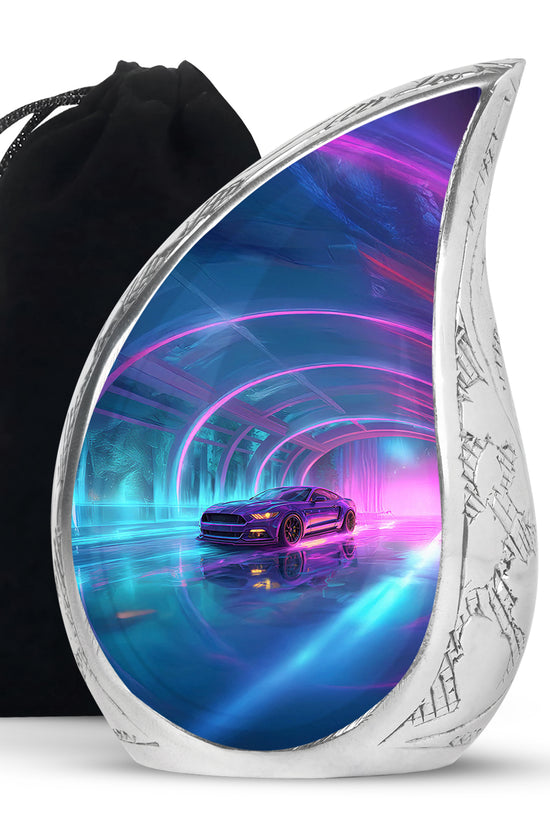 Neon-Purple Muscle Car - Decorative Memorial Container For Ashes