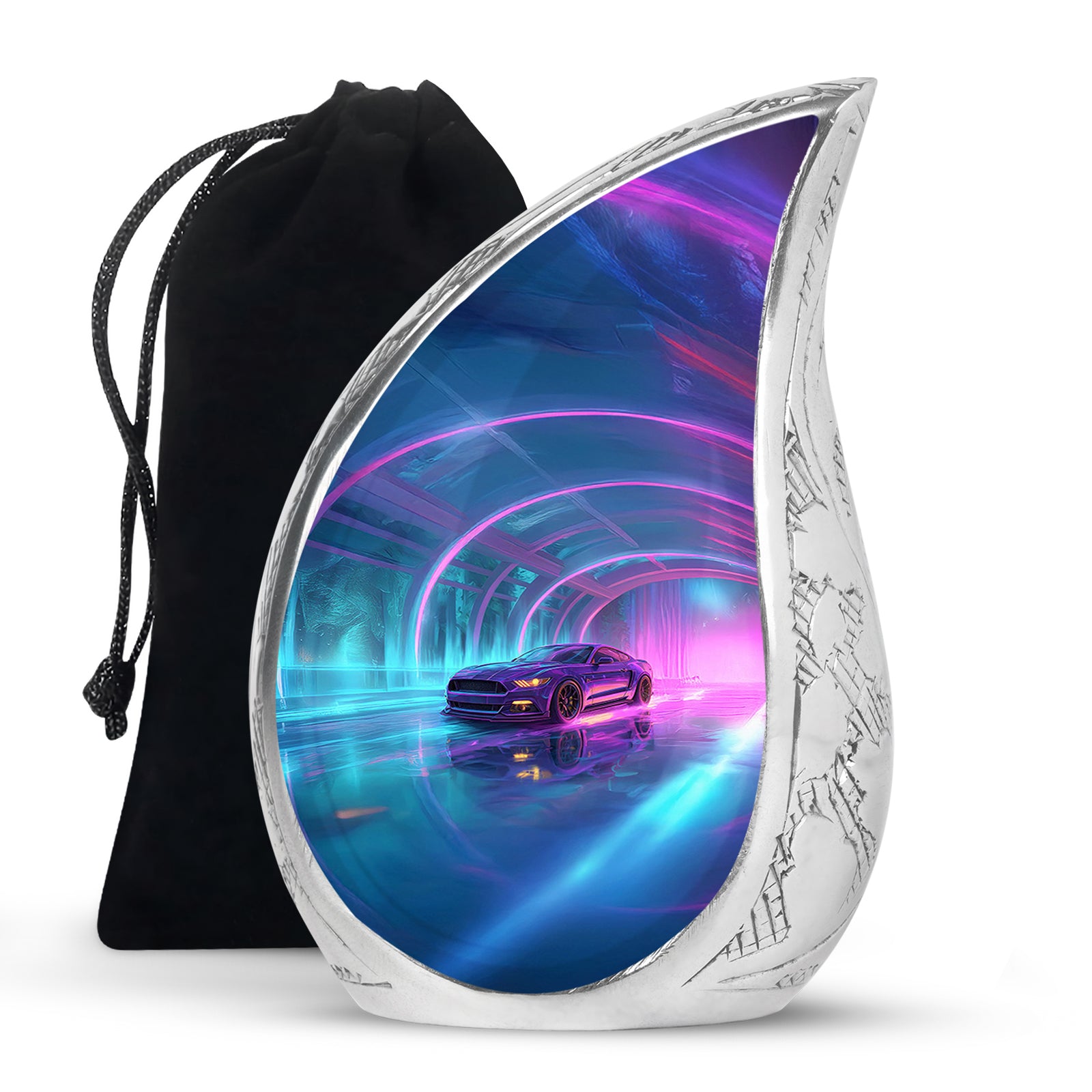 Neon-Purple Muscle Car - Decorative Memorial Container For Ashes
