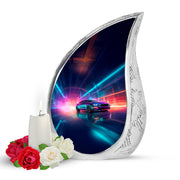 Personalized Refined Car Cremation Urns - Blue 10-inch, 200 cu in - Karyliz