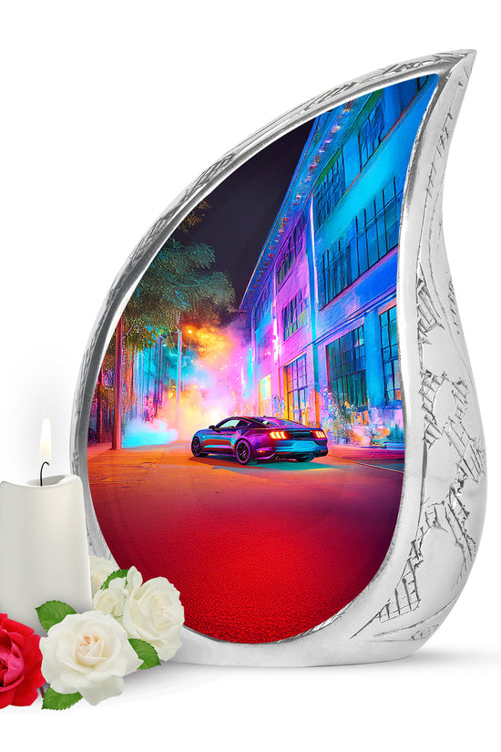 Personalized Purple Cherished Car Cremation Urns for Human Ashes - 10-inch, 200 cu in - Karyliz