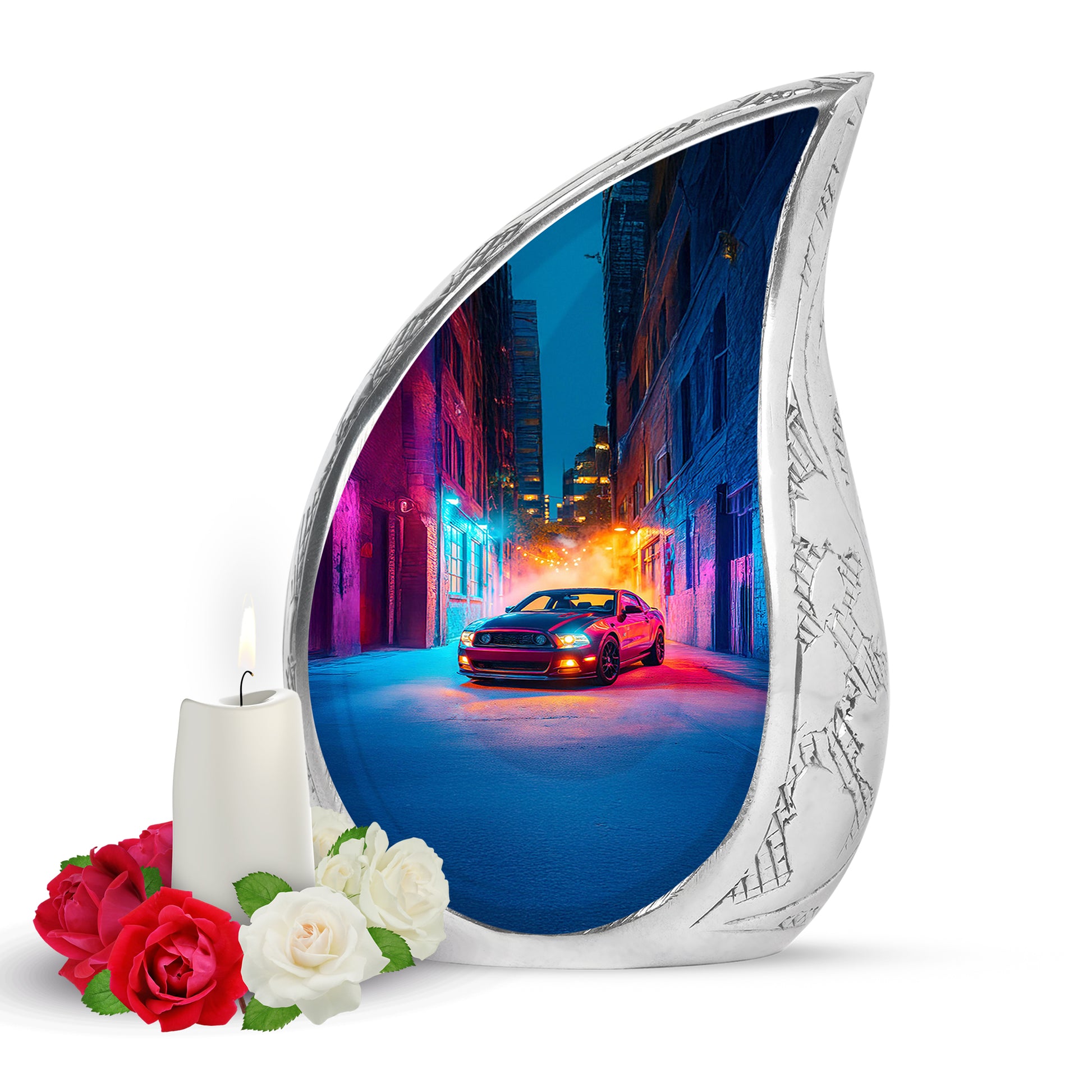 Radiant Car Memorial Cremation Urns - Purple 10-inch, 200 cu in - Karyliz
