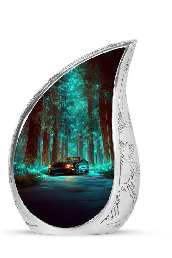 Teal Car Cremation Urns - Glorious Homage 10-inch, 200 cu in - Karyliz
