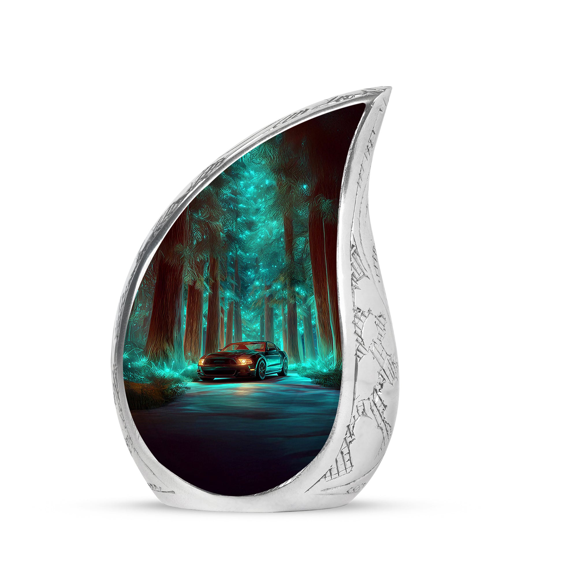 Teal Car Cremation Urns - Glorious Homage 10-inch, 200 cu in - Karyliz