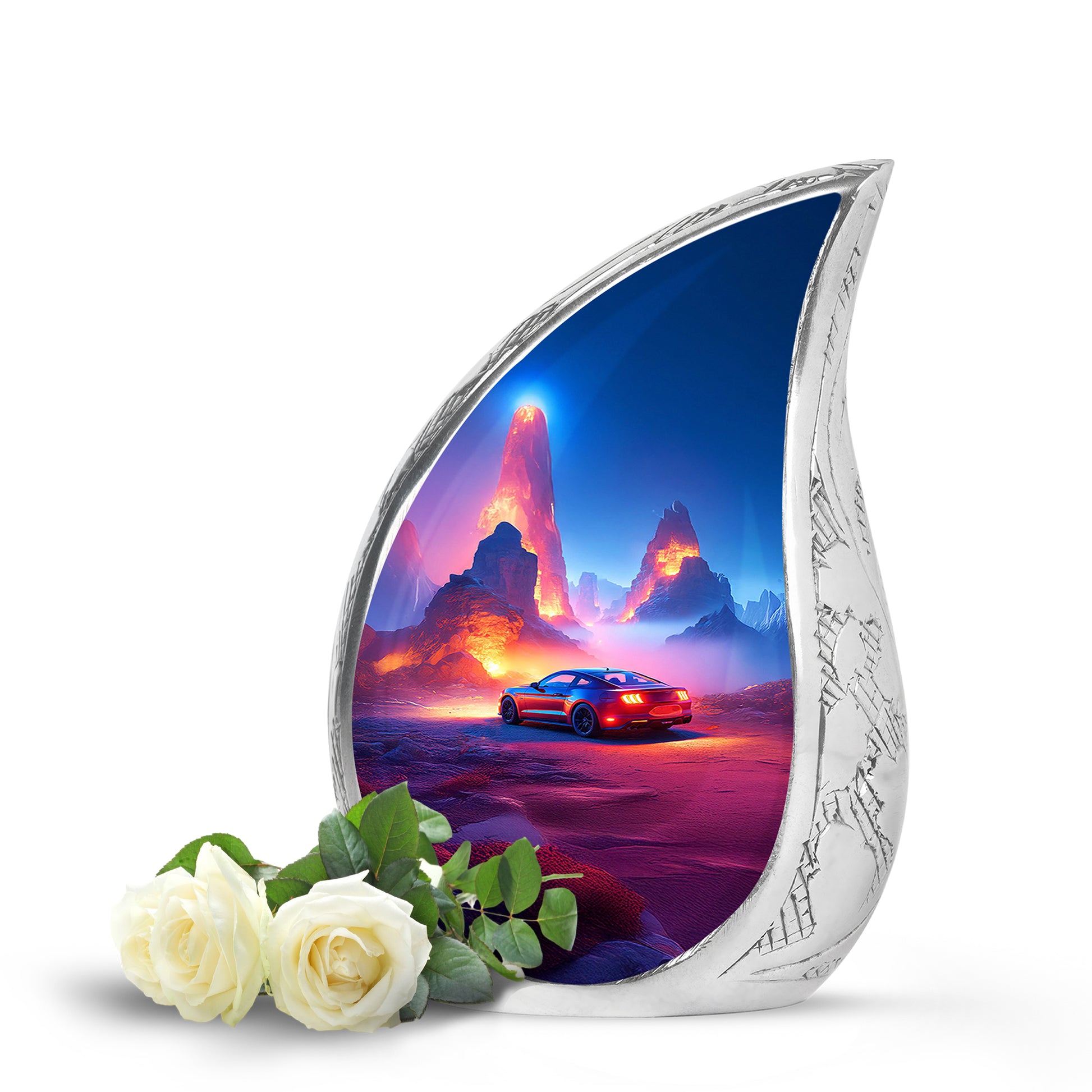 Blue Car Cremation Urns - Imperial Farewell 10-inch, 200 cu in - Karyliz