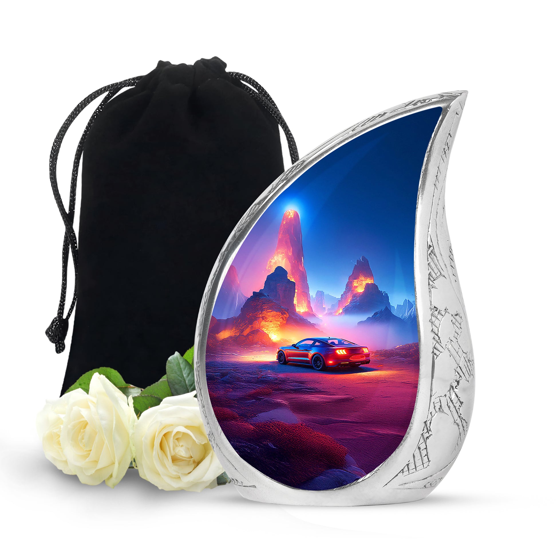 Sports Car Funeral Urn For Men - Pink Cremation Urn For Ashes Burial