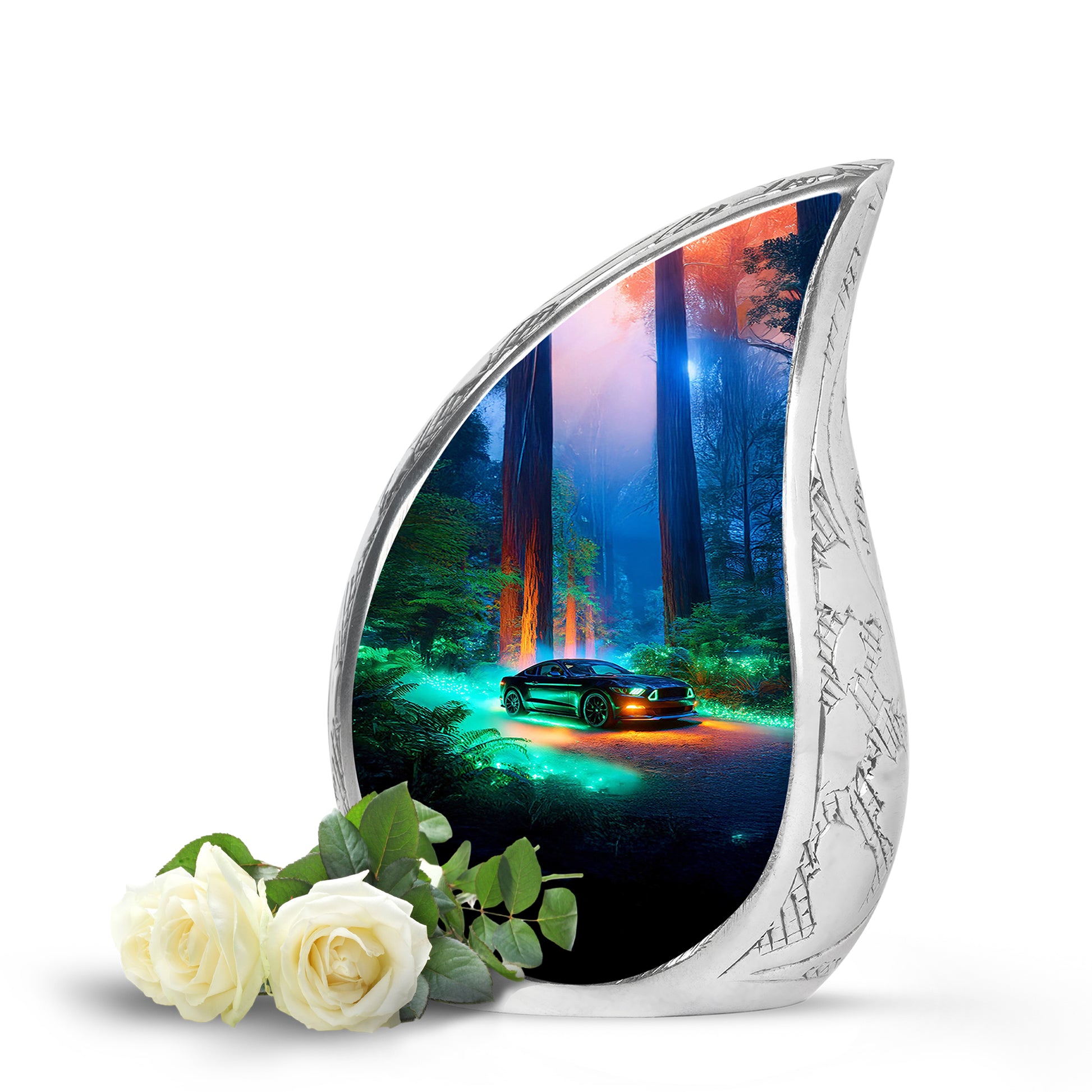 Blue Beloved Car Cremation Urns for Human Ashes - 10-inch, 200 cu in - Karyliz