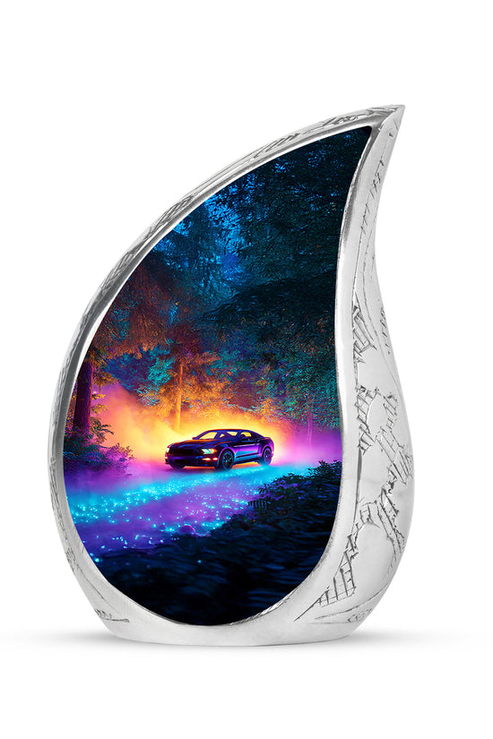 Personalized Magnificent Car Cremation Urns - Blue 10-inch, 200 cu in - Karyliz