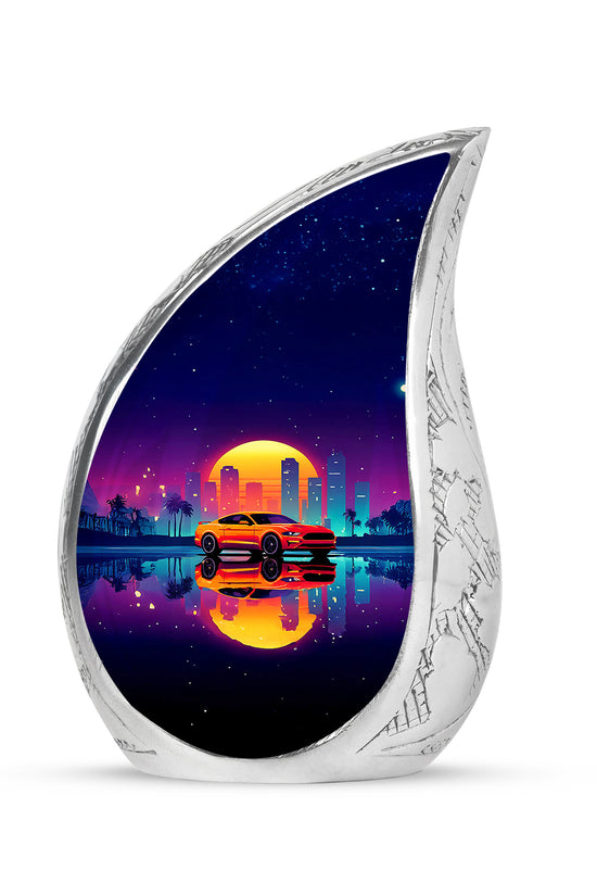 Purple Car Memorial Cremation Urns for Human Ashes - 10-inch, 200 cu in - Karyliz
