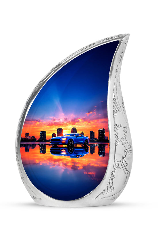 Personalized Purple Cherished Car Cremation Urns for Human Ashes - 10-inch, 200 cu in - Karyliz