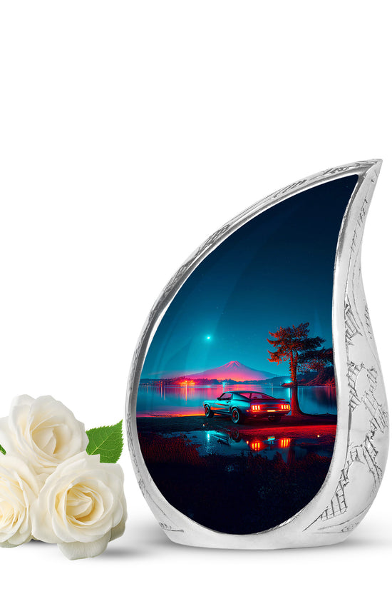 Divine Blue Car Cremation Urn for Ashes - 10-inch, 200 cu in - Karyliz
