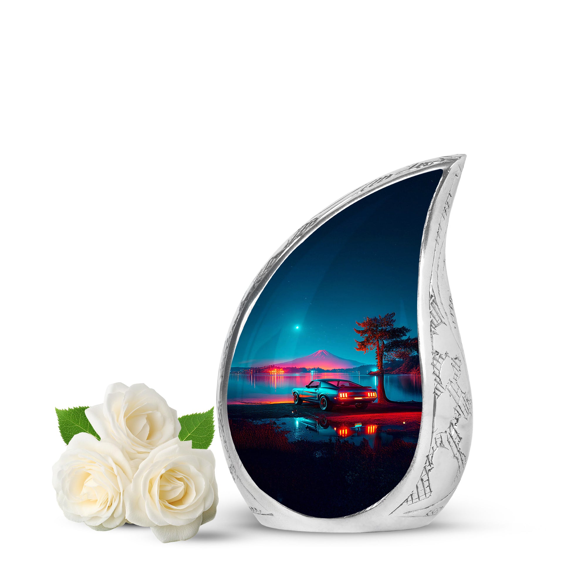 Divine Blue Car Cremation Urn for Ashes - 10-inch, 200 cu in - Karyliz