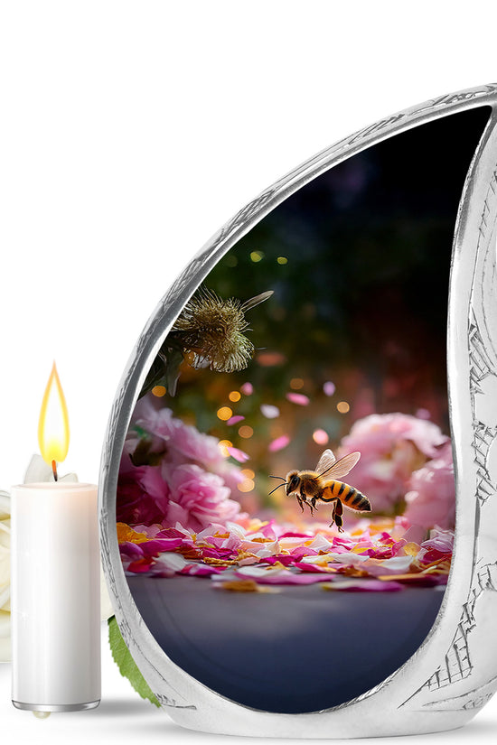 Gold Exquisite Bee Memorial Urn for Ashes - 10-inch, 200 cu in - Karyliz