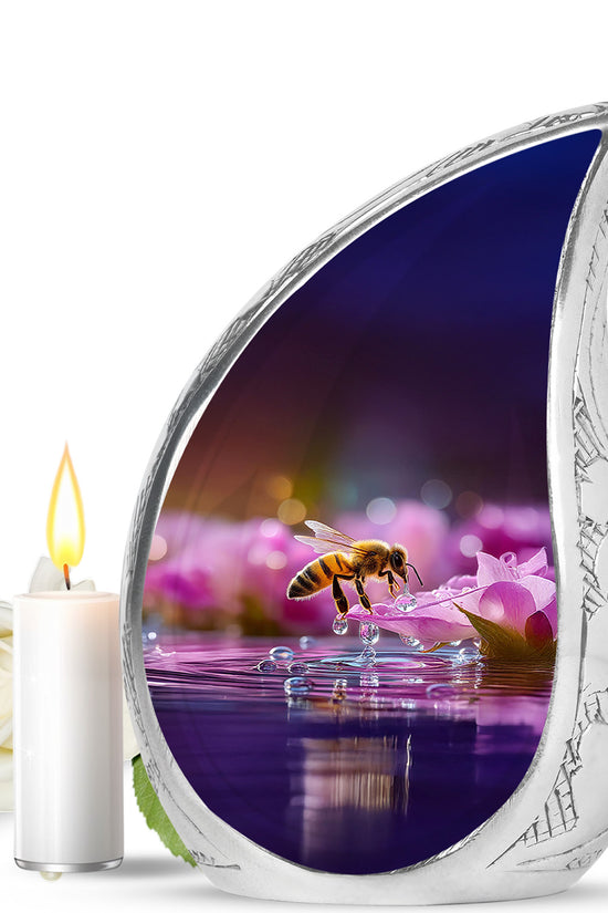 Red Treasured Bee Cremation Urns for Human Ashes - 10-inch, 200 cu in - Karyliz