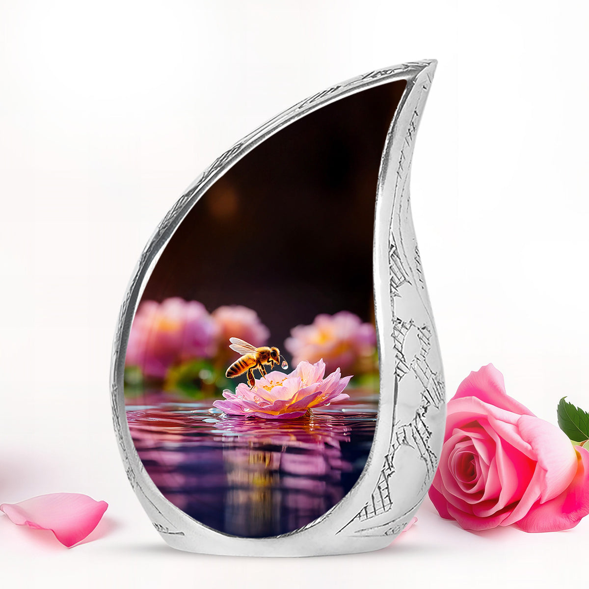 Ethereal Bee Memorial Cremation Urns - Black 10-inch, 200 cu in - Karyliz
