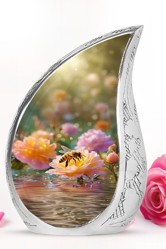 Everlasting Gold Bee Devotion Urn for Human Ashes - 10-inch, 200 cu in - Karyliz