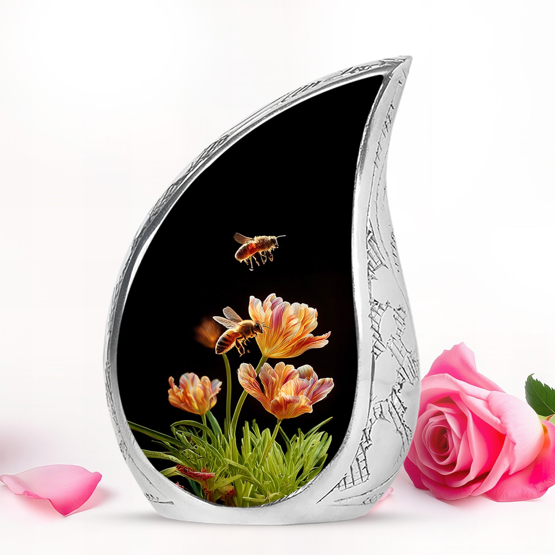 Black Bee Cremation Urns - Enduring Farewell 10-inch, 200 cu in - Karyliz