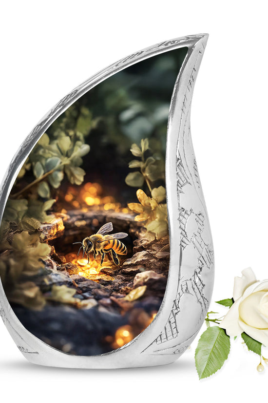 Gold Treasured Bee Cremation Urns for Human Ashes - 10-inch, 200 cu in - Karyliz
