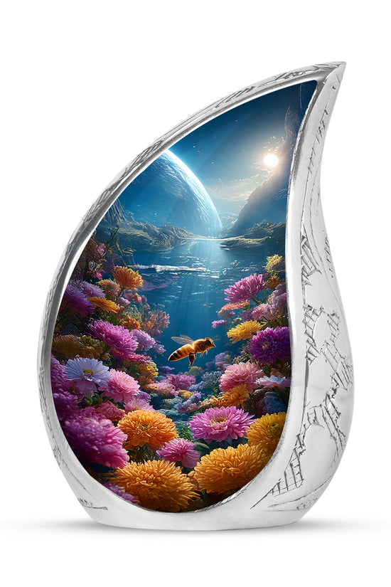 Divine Blue Bee Cremation Urn for Ashes - 10-inch, 200 cu in - Karyliz
