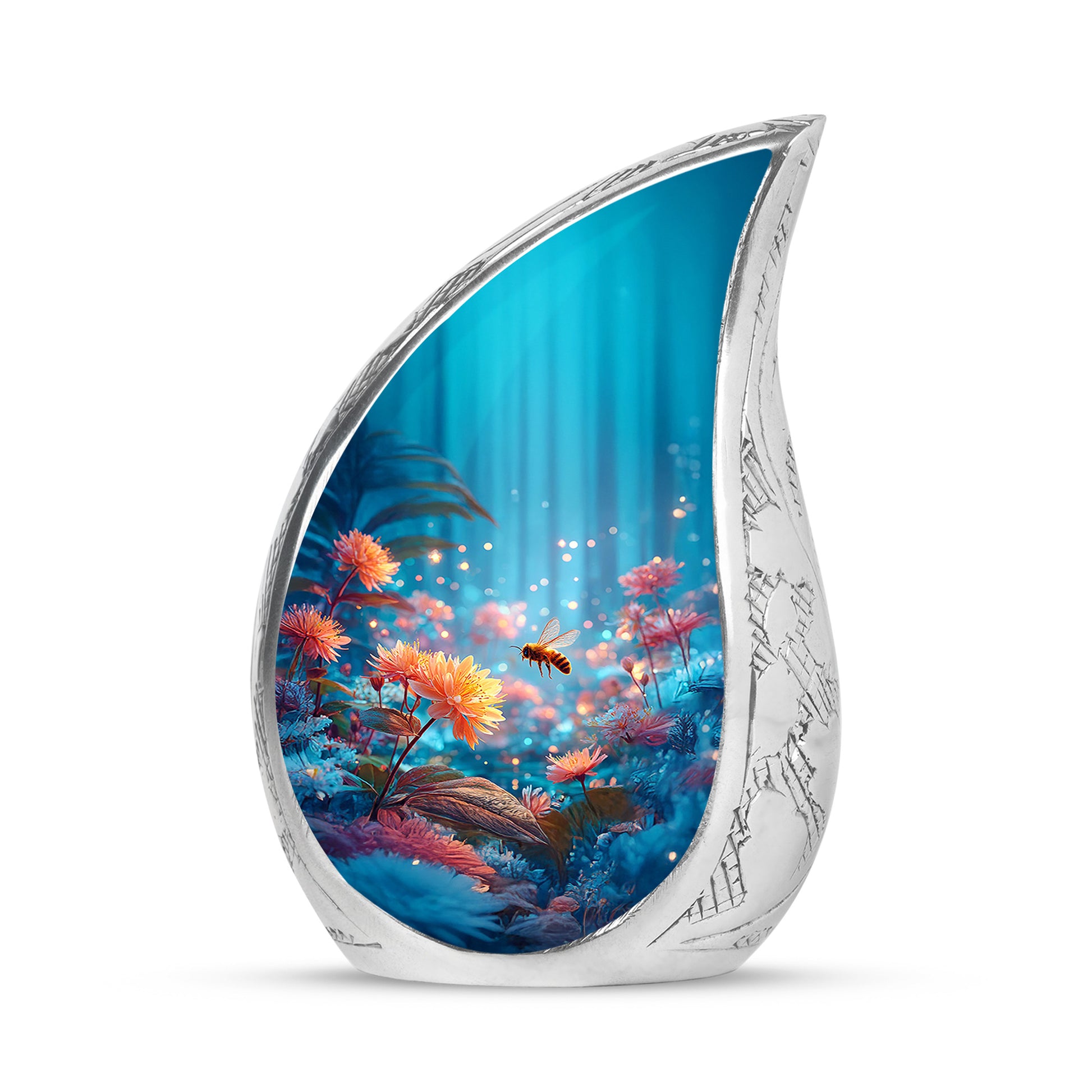 Timeless Blue Bee Cremation Urn for Ashes - 10-inch, 200 cu in - Karyliz