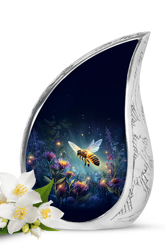 Blue Venerable Bee Cremation Urns for Human Ashes - 10-inch, 200 cu in - Karyliz