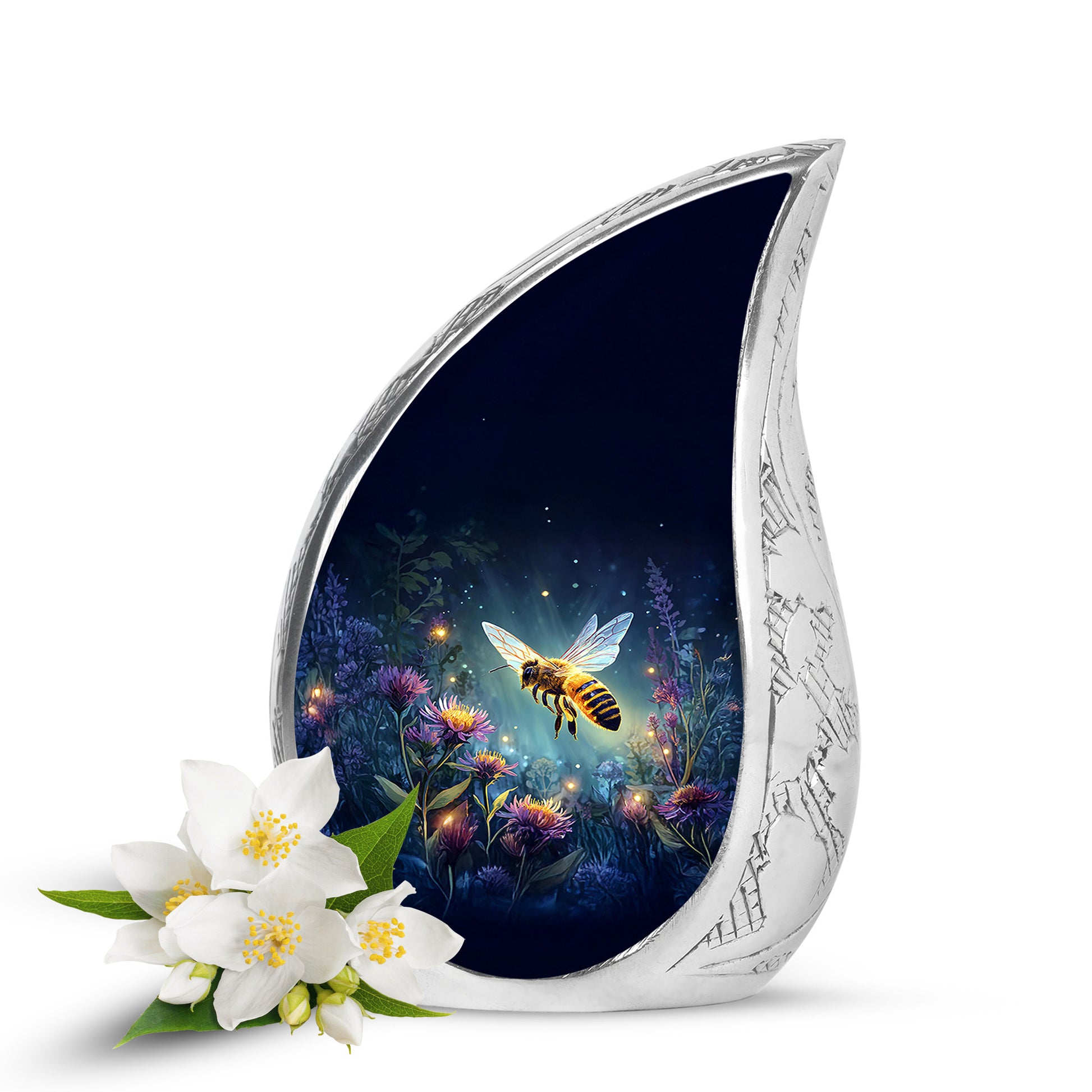 Blue Venerable Bee Cremation Urns for Human Ashes - 10-inch, 200 cu in - Karyliz
