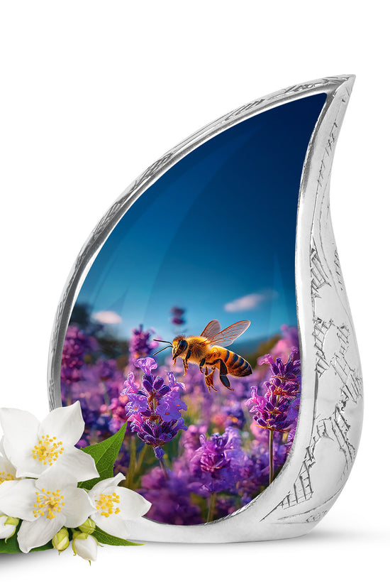 Personalized Magnificent Bee Cremation Urns - Blue 10-inch, 200 cu in - Karyliz