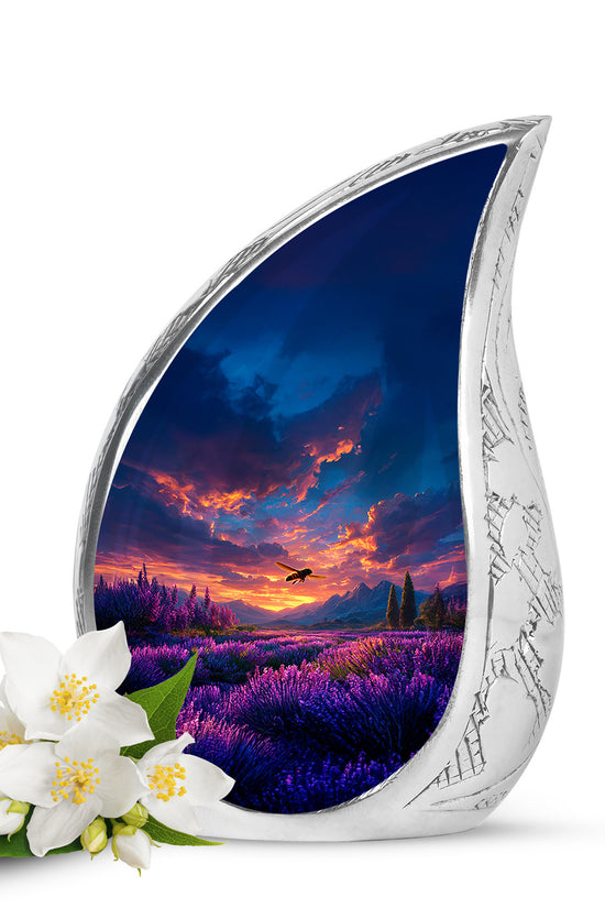 Personalized Bee Cremation Urns - Eminent Blue 10-inch, 200 cu in - Karyliz