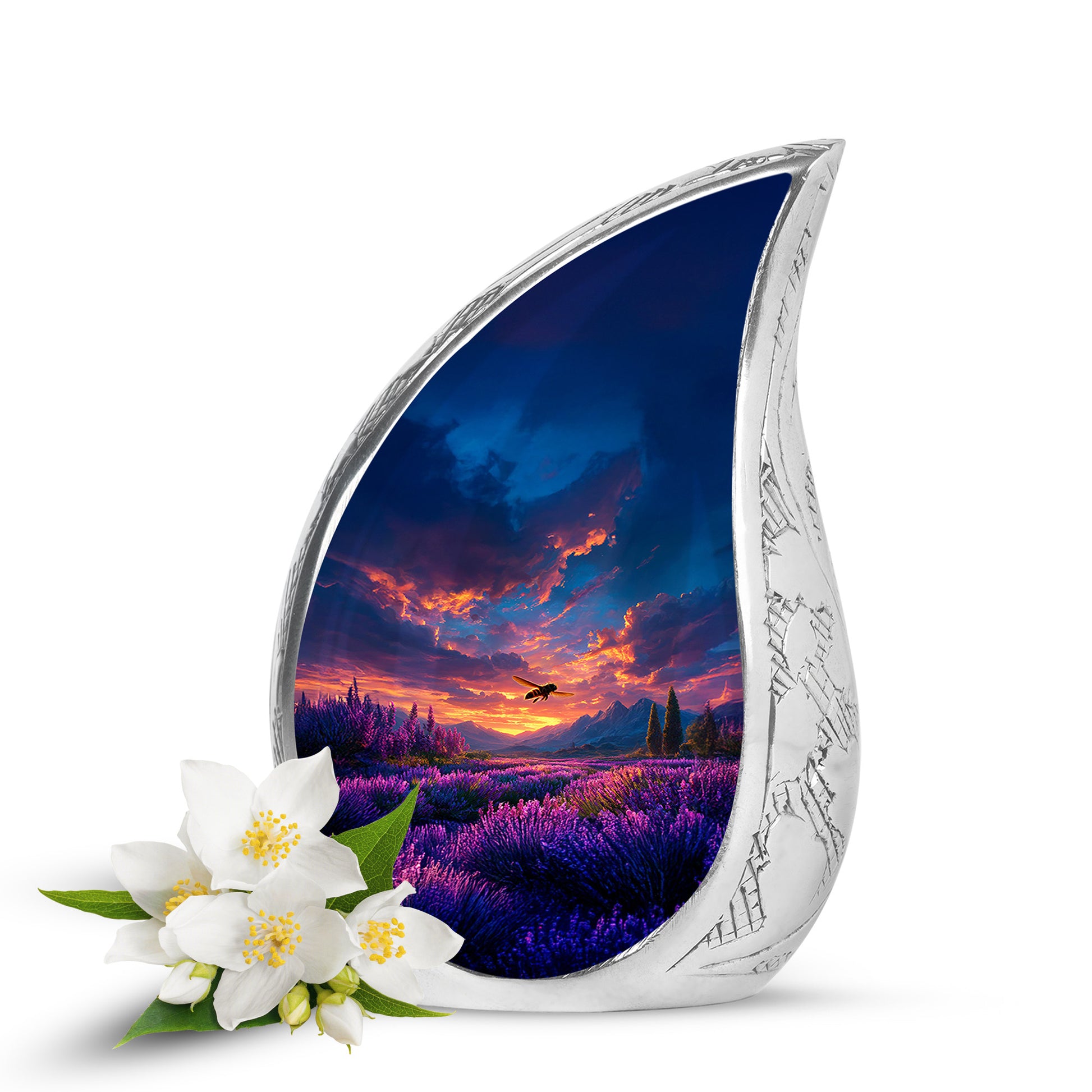 Personalized Bee Cremation Urns - Eminent Blue 10-inch, 200 cu in - Karyliz