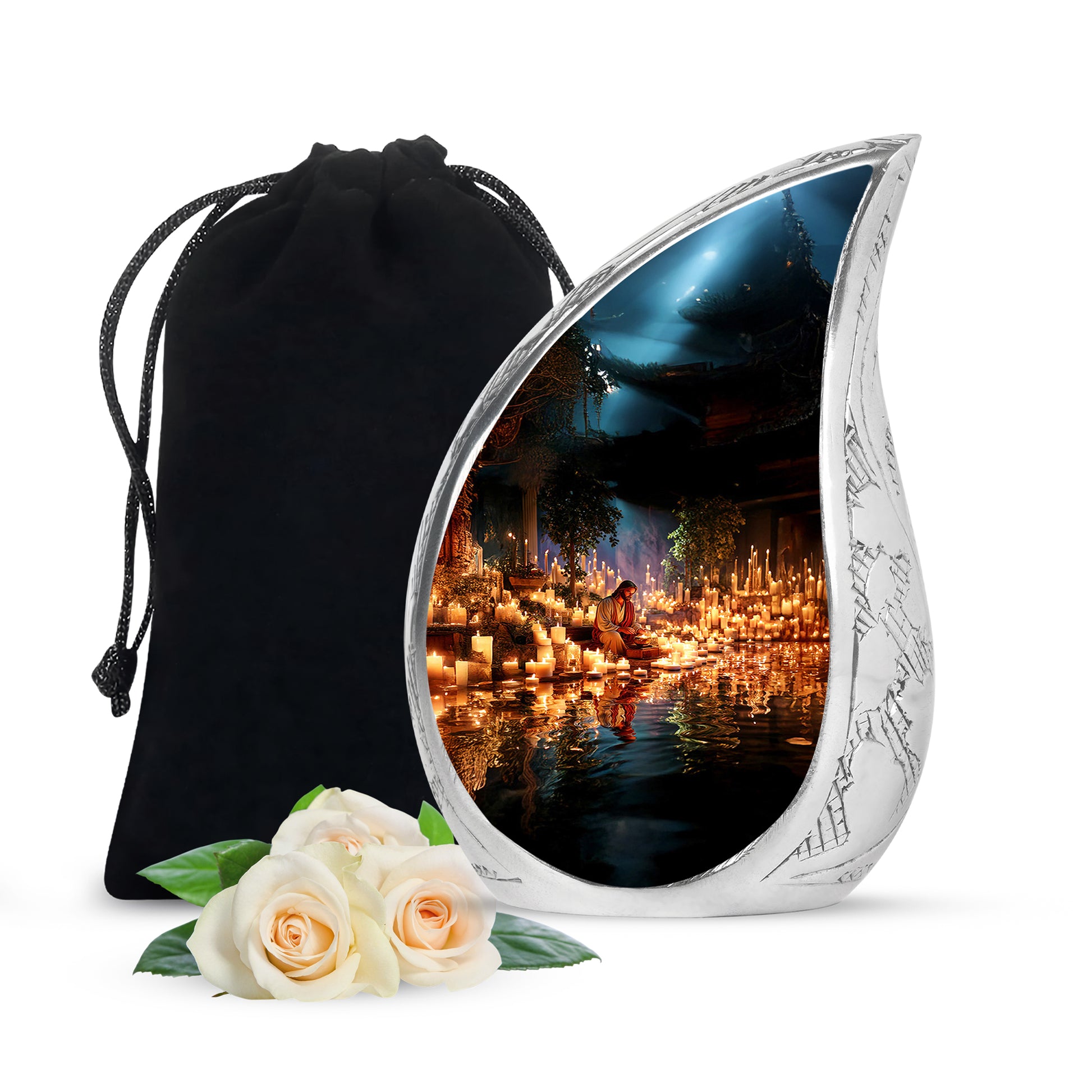Spiritual Candlelight Urn - Jesus Memorial Urn For Human Ashes