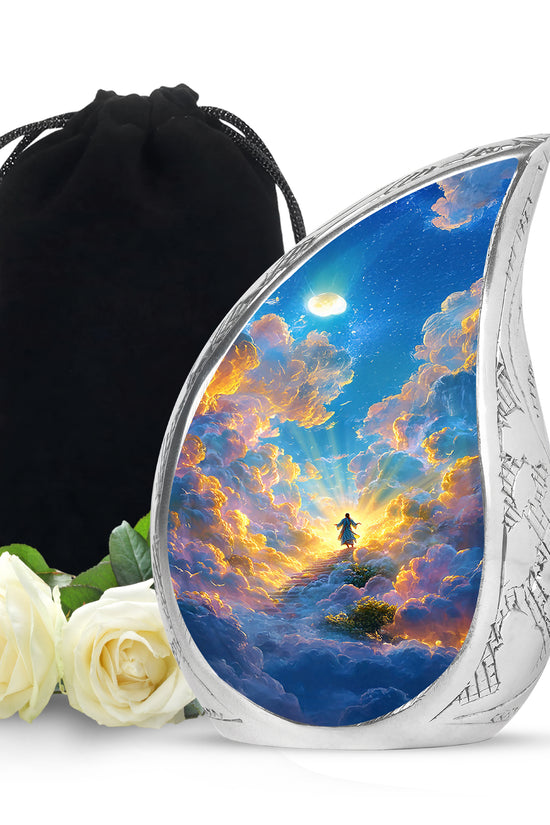 Jesus Funeral Urn - Heaven Path Theme Cremation Urn For Burial
