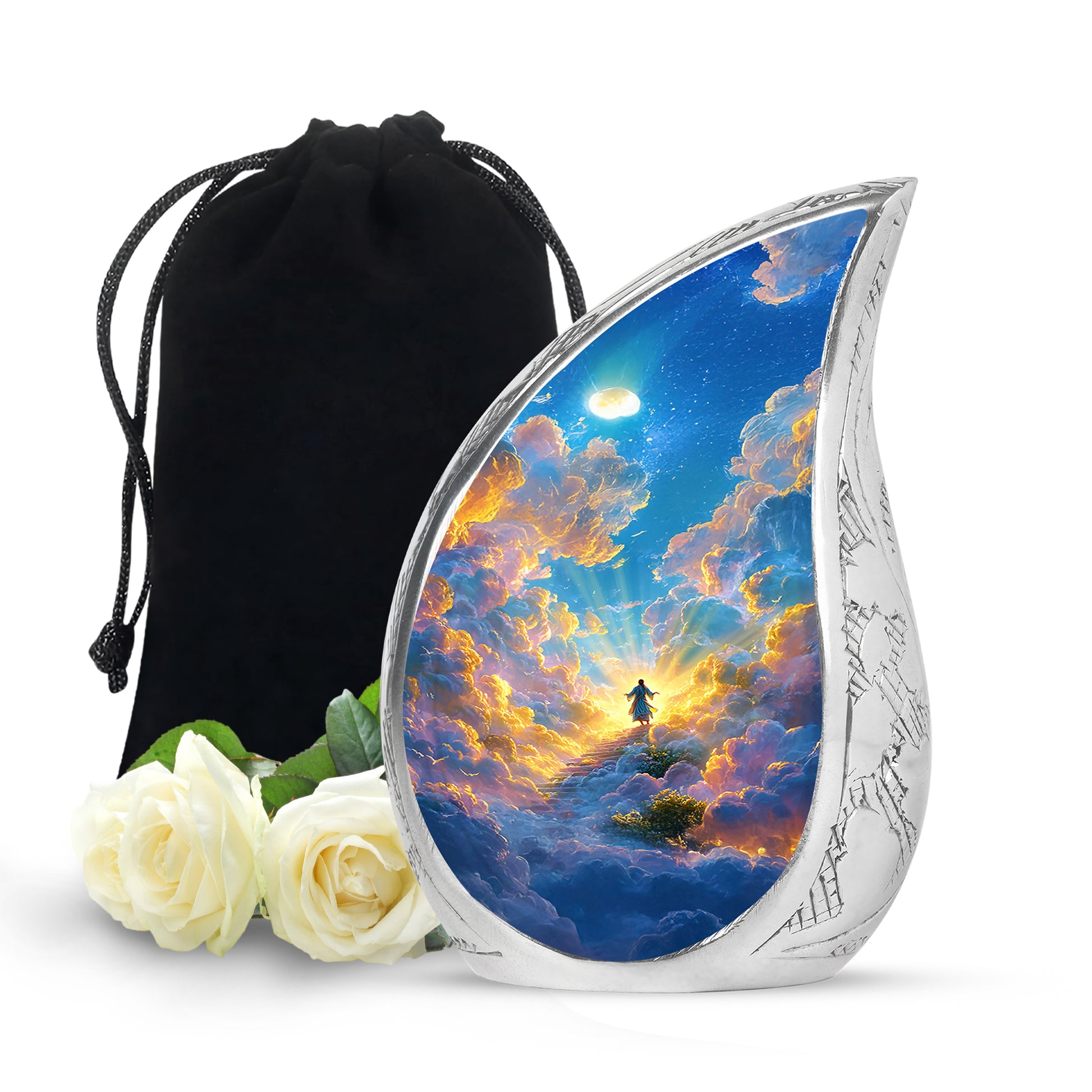 Jesus Funeral Urn - Heaven Path Theme Cremation Urn For Burial