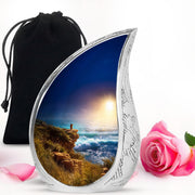 Jesus Ocean Cliff Urn - Heavenly Light Cremation Urn For Funeral Ashes