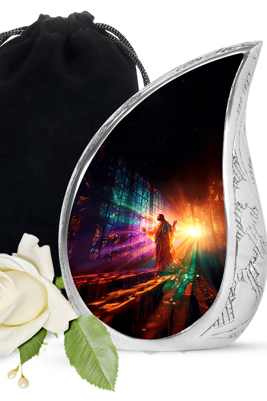 Christian Cremation Urn - Jesus Spiritual Funeral Urn For Adult Ashes