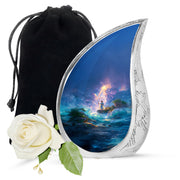 Jesus Ocean Waves Cremation Urn - Jesus Sea View Cremation Urn For Burial