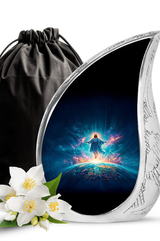 Cosmic Jesus Memorial Urn - Catholic Cremation Urn For Burial